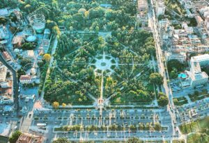 Vista aerea di un parco cittadino italiano siclia