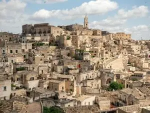 Vista panoramica dei Sassi di Matera, Italia.